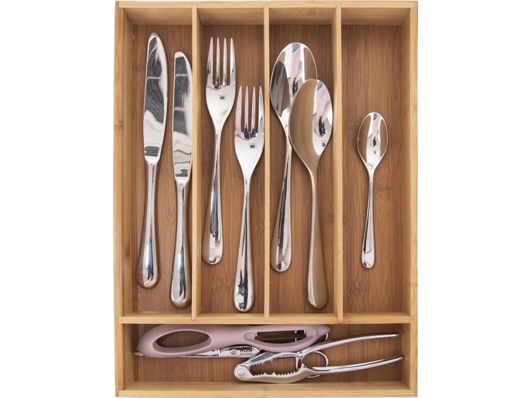 Excellent Houseware Bambus Universel Bestikskuffe/Organiserer