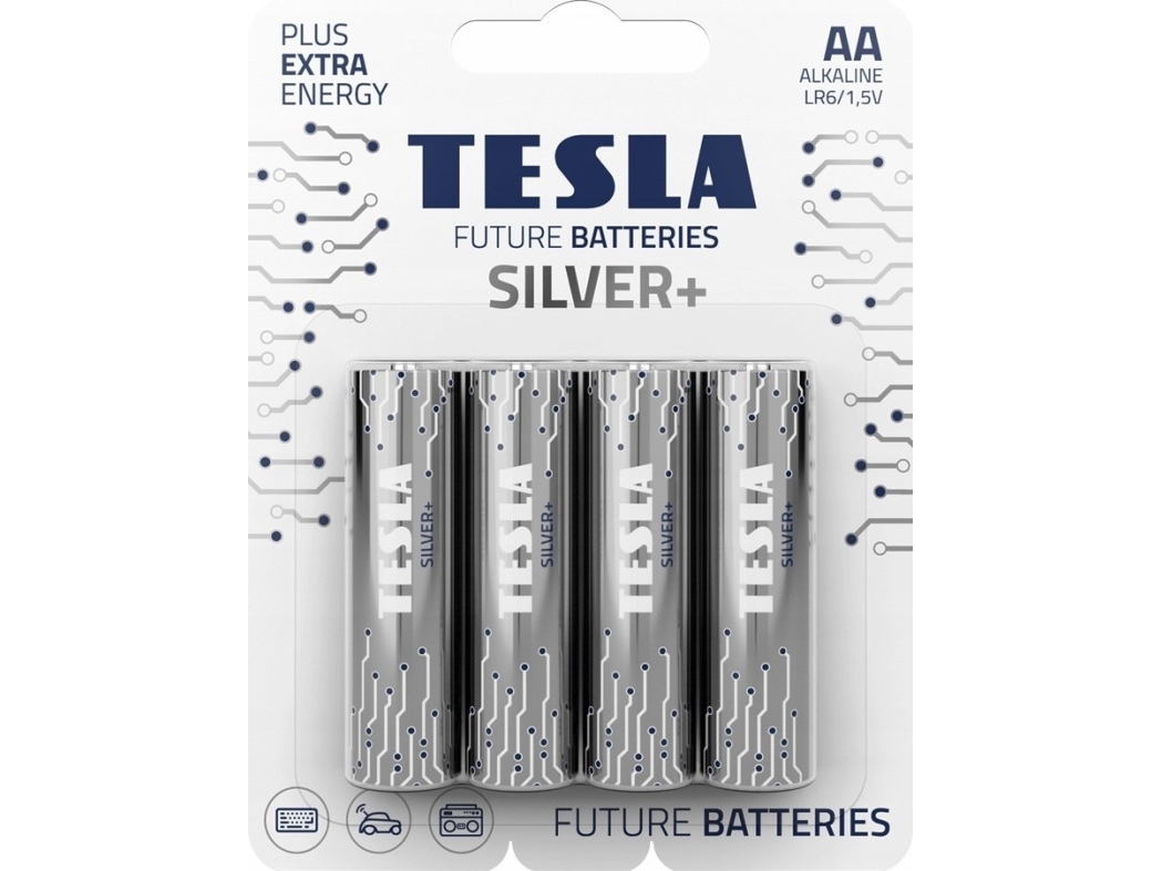 Tesla Tesla Silver Alkaline Batterier Aa (Lr06, Blyant, Blister) 4 Stk