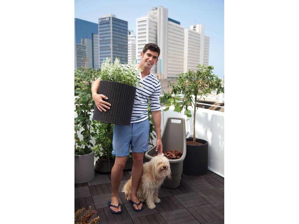 Apvalus rotango sodo vazonas 44 x 44 x 44,3 cm KETER