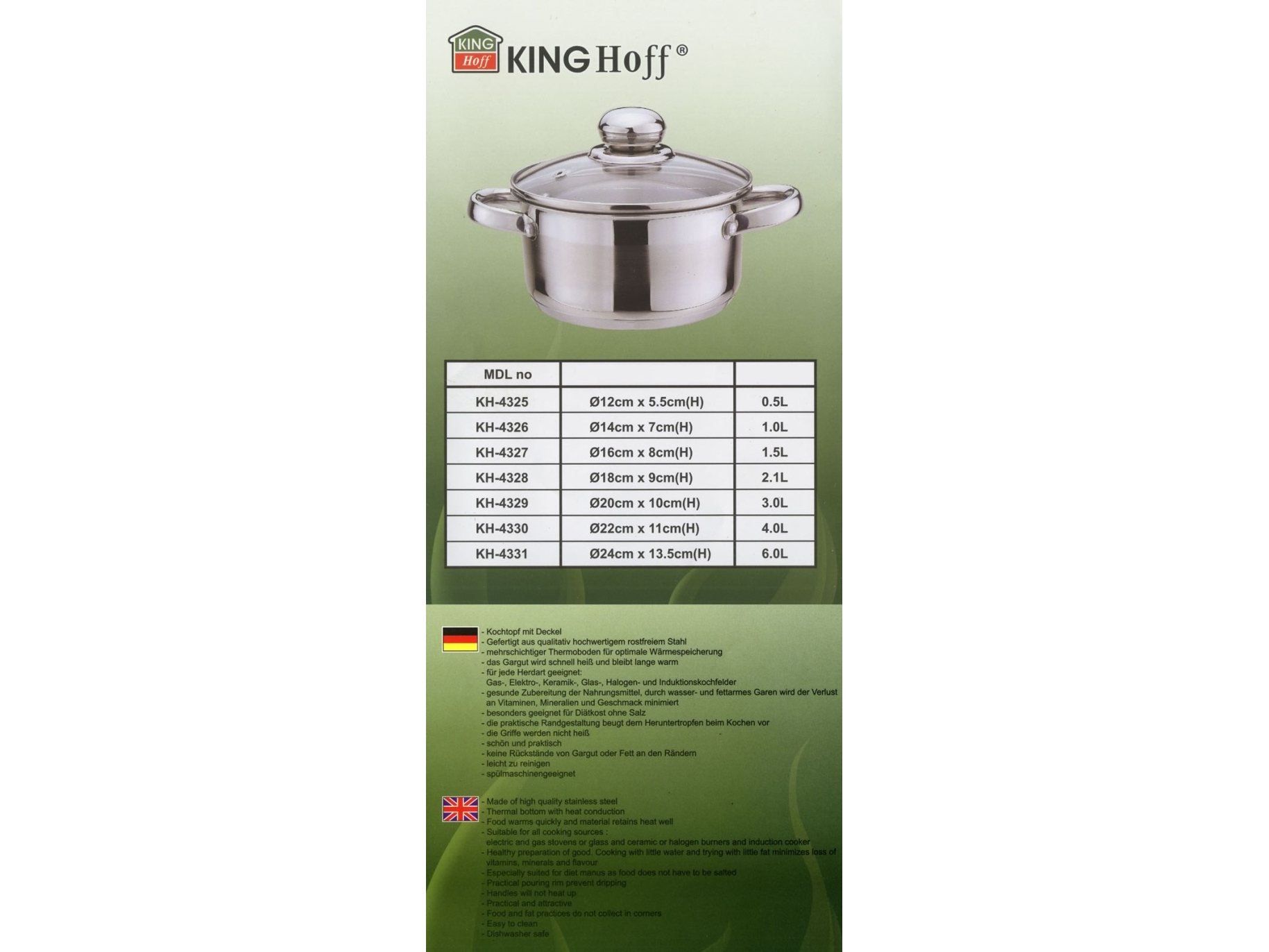 KingHoff kastrull 1,5 l 16 cm KINGHOFF [KH-4327] | Köksutrustning - Grytor & pannor - Grytor | GameStuff