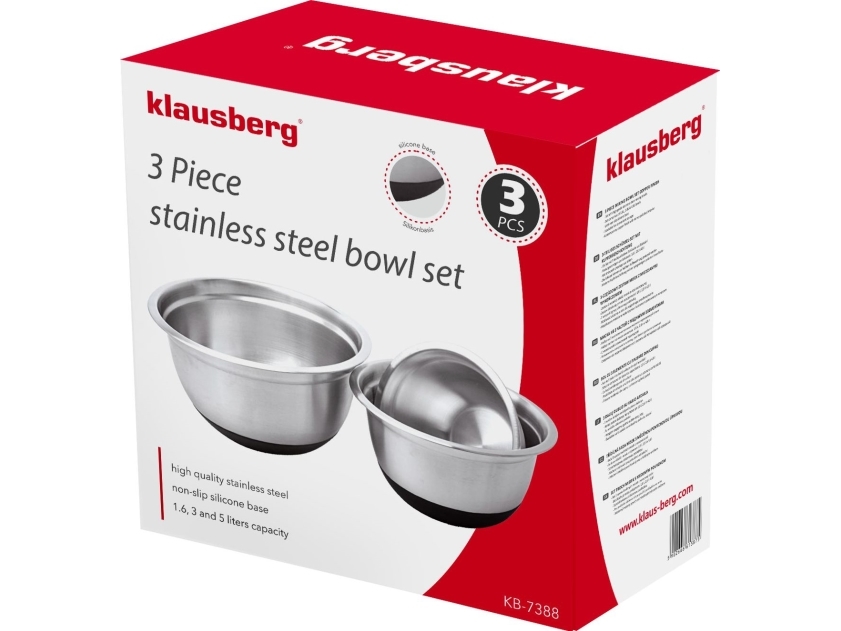 Klausberg 3 STÅLSKÅLER MED SILIKONBASIS KLAUSBERG [KB-7388]