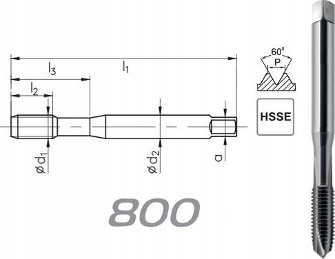 Fanar Gewindebohrer Unc 5/16-18 Din-371B (2B) Hsse 800