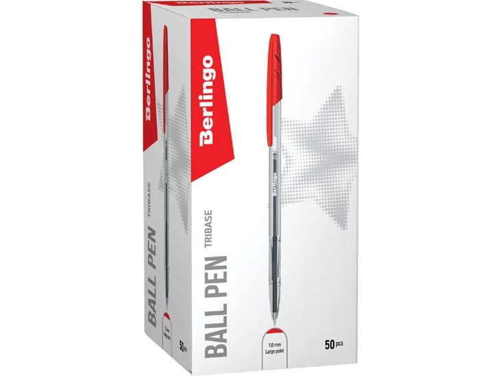 Berlingo Berlingo, Biros, Rød, 50Stk, 1Mm, Tribase