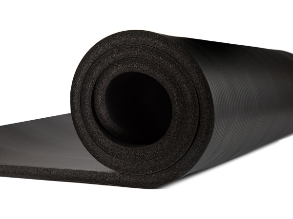 Træningsmåtte 180 cm x 60 cm x 1,5 cm sort