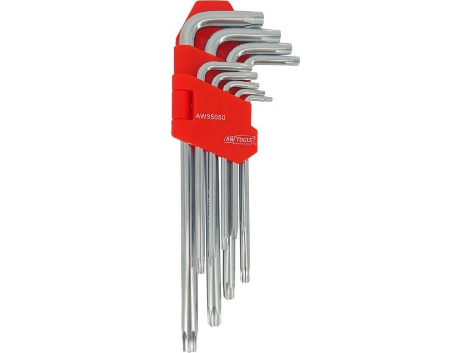 AWTOOLS unbrakonøgler/torx T10-T50, 9 stk., lange black line