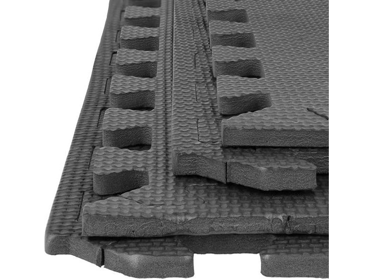 One Fitness-beskyttelsesmåtte MP10 122 cm x 122 cm x 1 cm sort