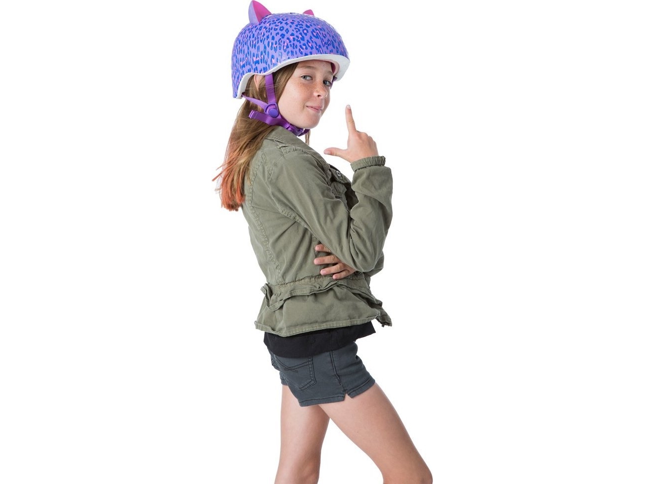 C-PREME Kask dzieciecy juniorski C-PREME LEOPARD KITTY roz. M YOUTH 8+ (54-58 cm) (NEW)