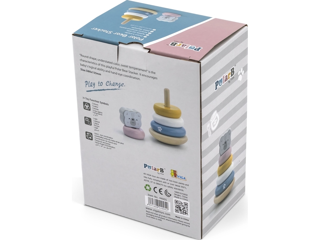 Produktfoto för Viga - Stapelklossar Trä Björn