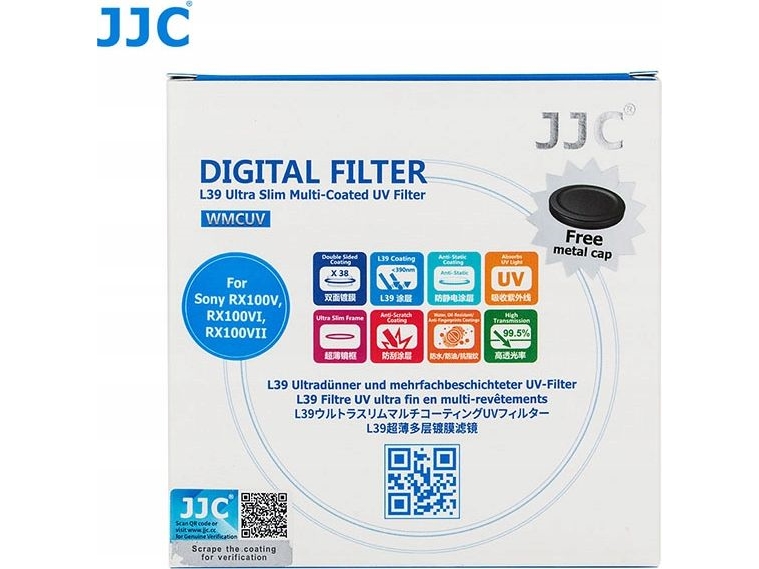 JJC Filter UV ULTRA SLIM Filter for SONY RX100 V VI VII/Canon G7X Mark II III