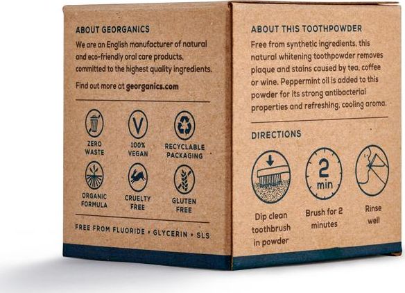 Georganics Georganics, Tooth Cleaning Powder, English Peppermint, 60 ml