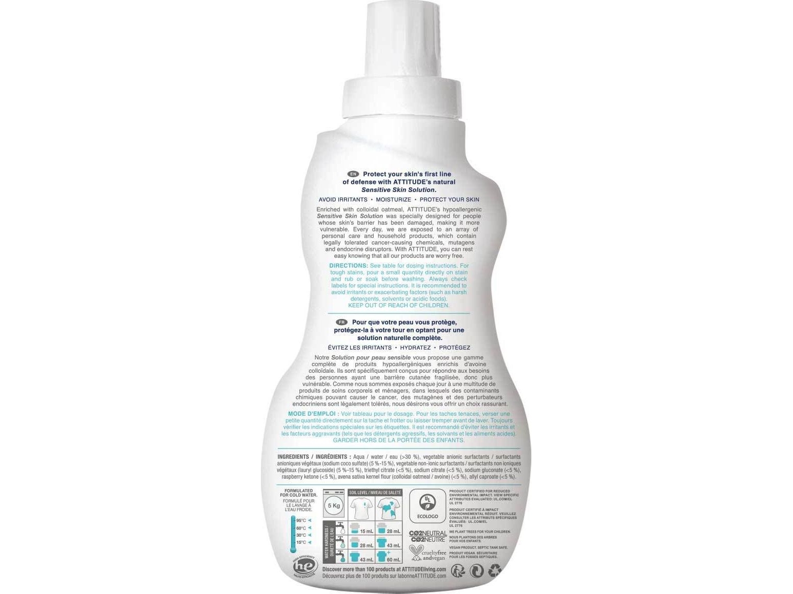 Attitude Sensitive Skin Baby, Gentle washing liquid for children's fabrics, 35 washes, 1L