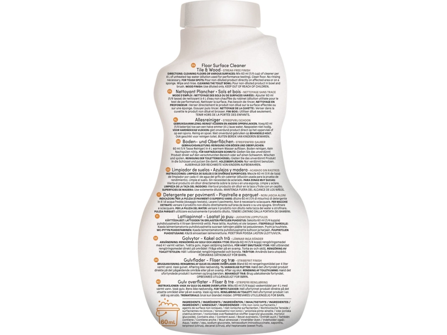 Attitude Attitude, Gulvrengøringsmiddel (Træ Og Terrakotta) Citronskal, 1050 Ml