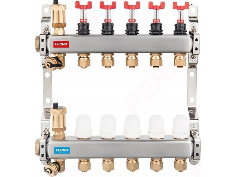 Ferro STAL. 6-WAY TERMOST. OCH FLÖDKONTROLL STD. FERRO // TG.F.ROZ.SN-RZP06S | VVS Artiklar - Ventiler - Tappventiler | GameStuff