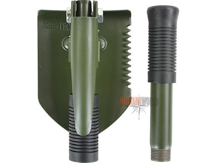 Mil-Tec kokoontaitettava lapio, jossa on hakku ja suojus