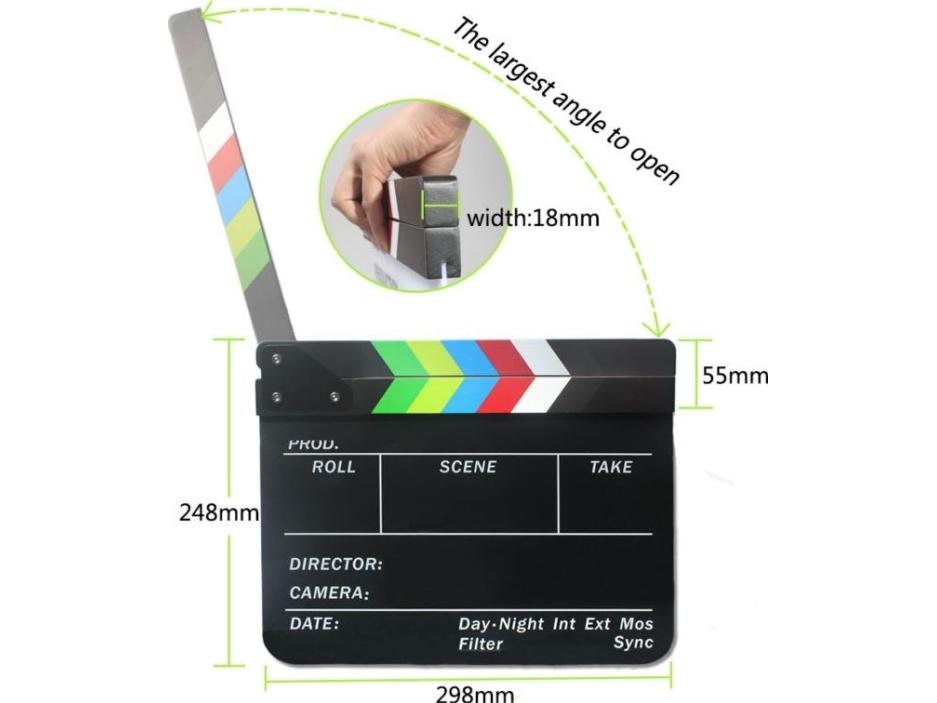 Commlite Film Clapper 30X25cm / Farve / Til Kuglepenne - Mazes
