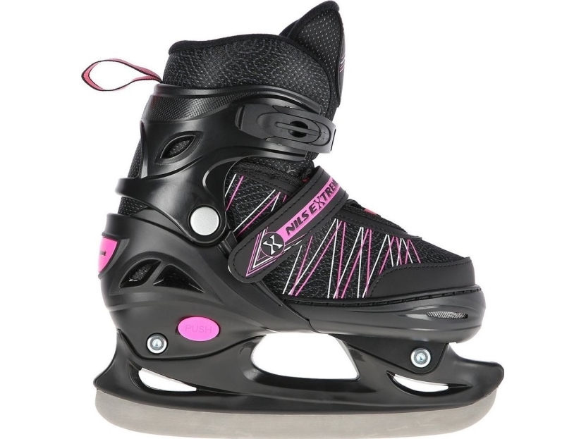 NILS EXTREME NH11912 A 2-i-1 skridskor svart/pink stl. S (31-34) med utbytbara hockeyskridskor | Utomhusleksaker - Gå / Löpande fordon - Inlines | GameStuff