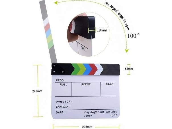 Commlite Film Claps 30X25cm / Hvid / Markører - Markører