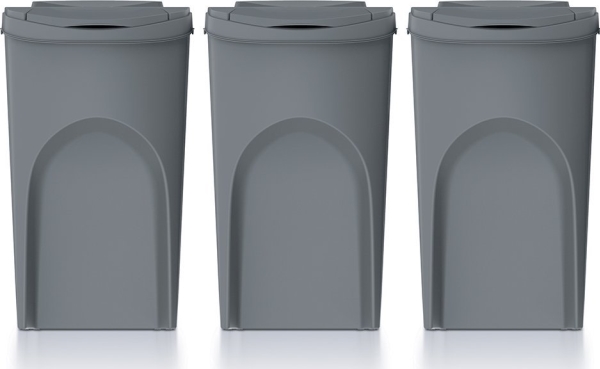 Prosperplast Rinkinys Rūšiavimo dėžių rinkinys „Sortibox“, 3 x 35 l, pilkas