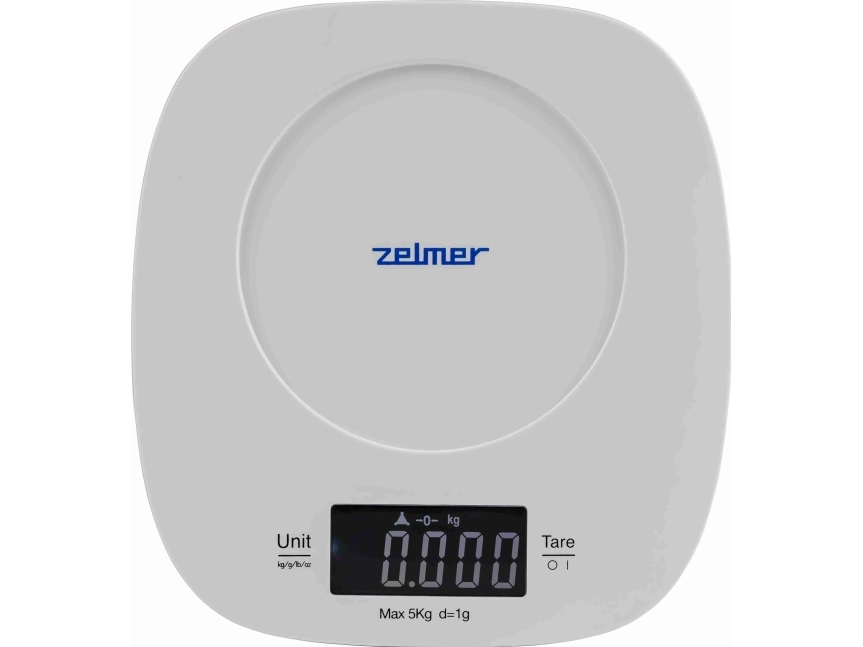 Zelmer Zks1451, Elektronisk Køkkenvægt, 5 Kg, 1 G, Hvid, Bordplade, Firkant