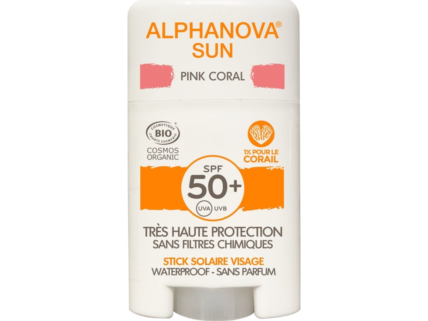 Alphanova Sun solcreme i stick SPF50+, Pink Coral 12 g