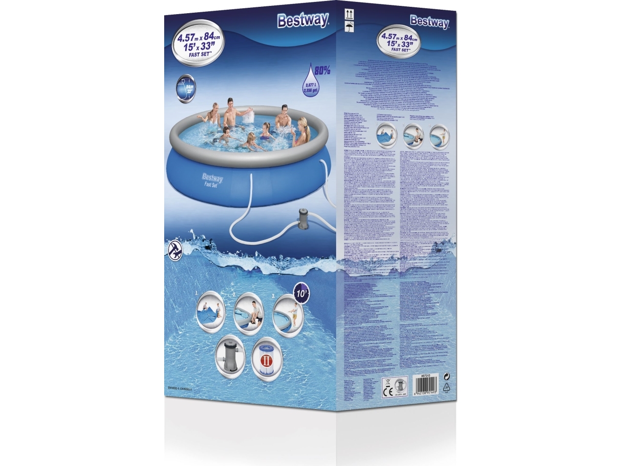 Bestway Fast Set allassarja 457 x 84cm w/suodatin Pumppu