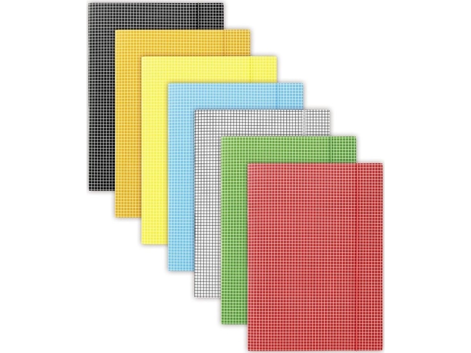 Donau Mappe Mit Gummiband Donau, Karton, A4, 400 G/M², 3-Fach, Grün Kariert