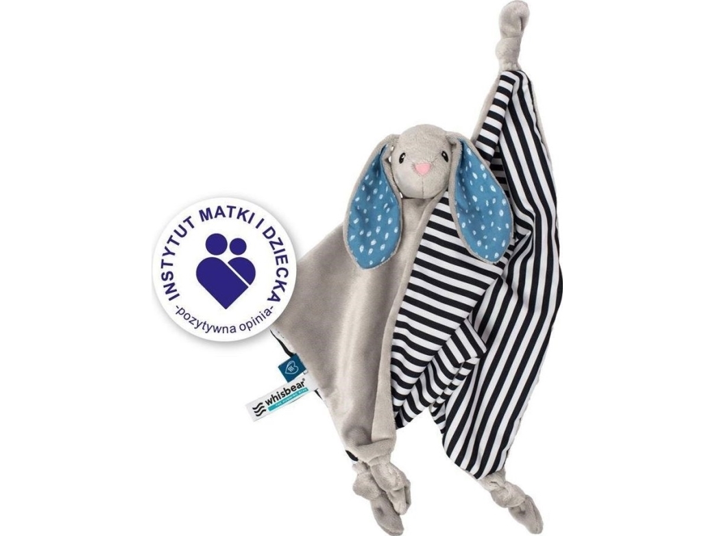 DOUDOU tæppe/kosebrik med kanin i grå Friends of Whisbe ar/whisb 123