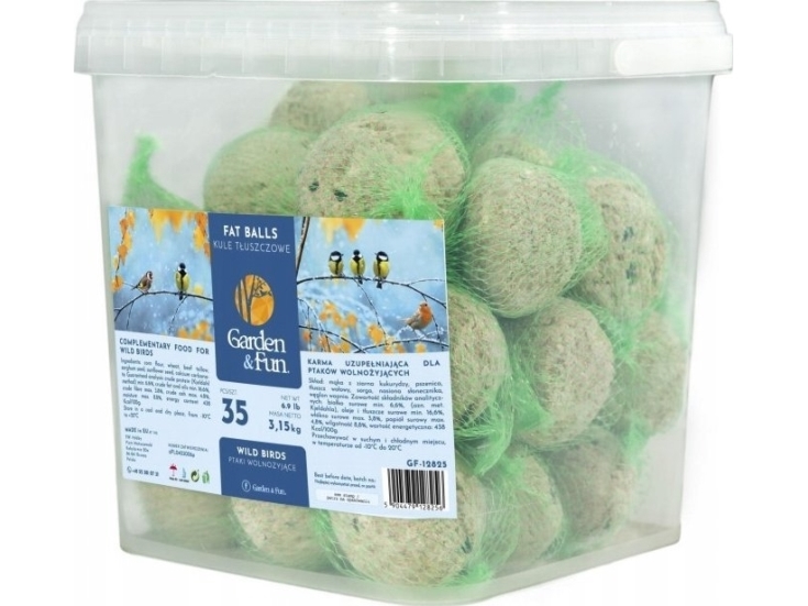 Garden&amp Fun Vinterfedtkugler til fugle spand 35 stk universal