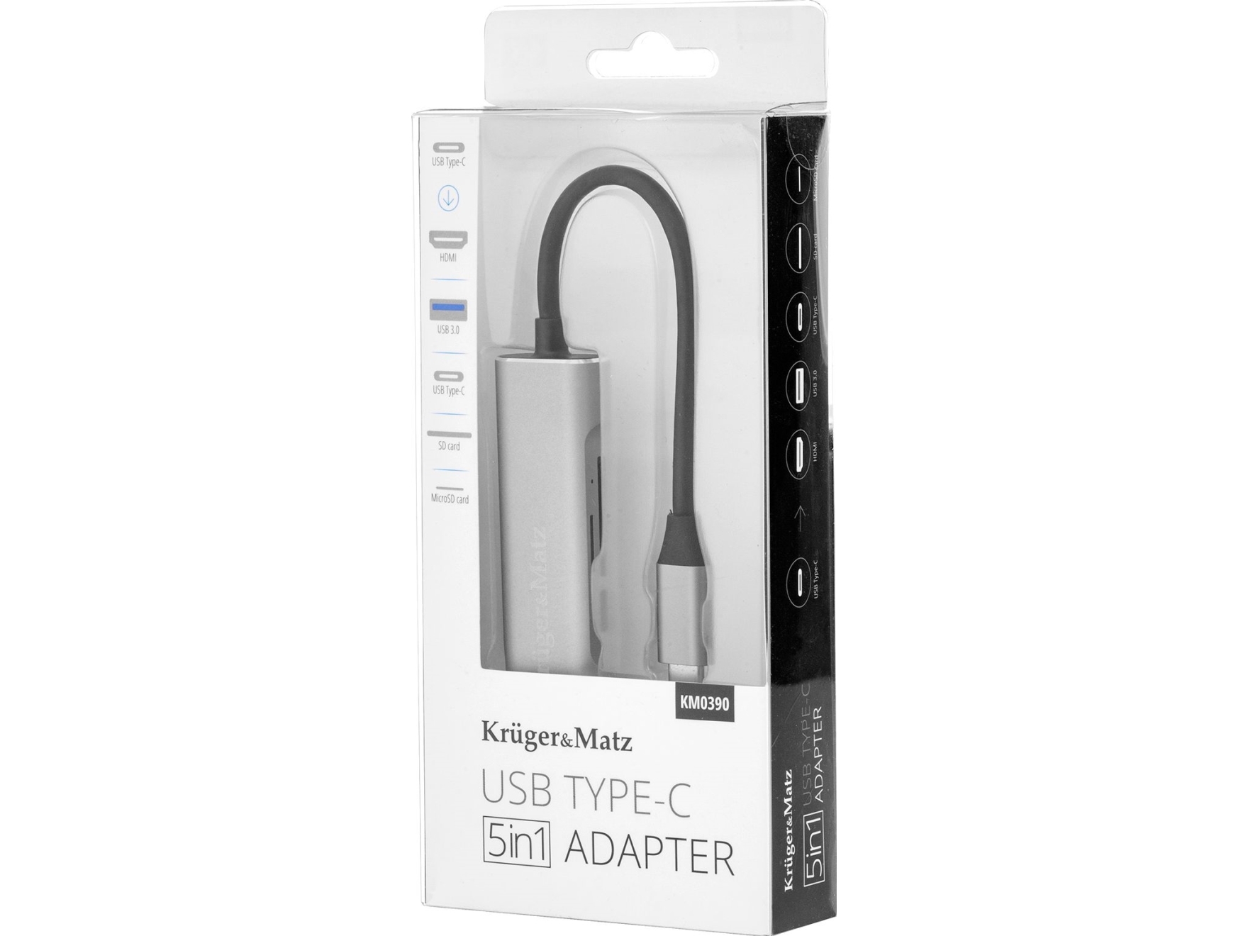 Kruger & Matz Adapteris (HUB) C tipo USB į HDMI / USB 3.0 / SD / MicroSD / C