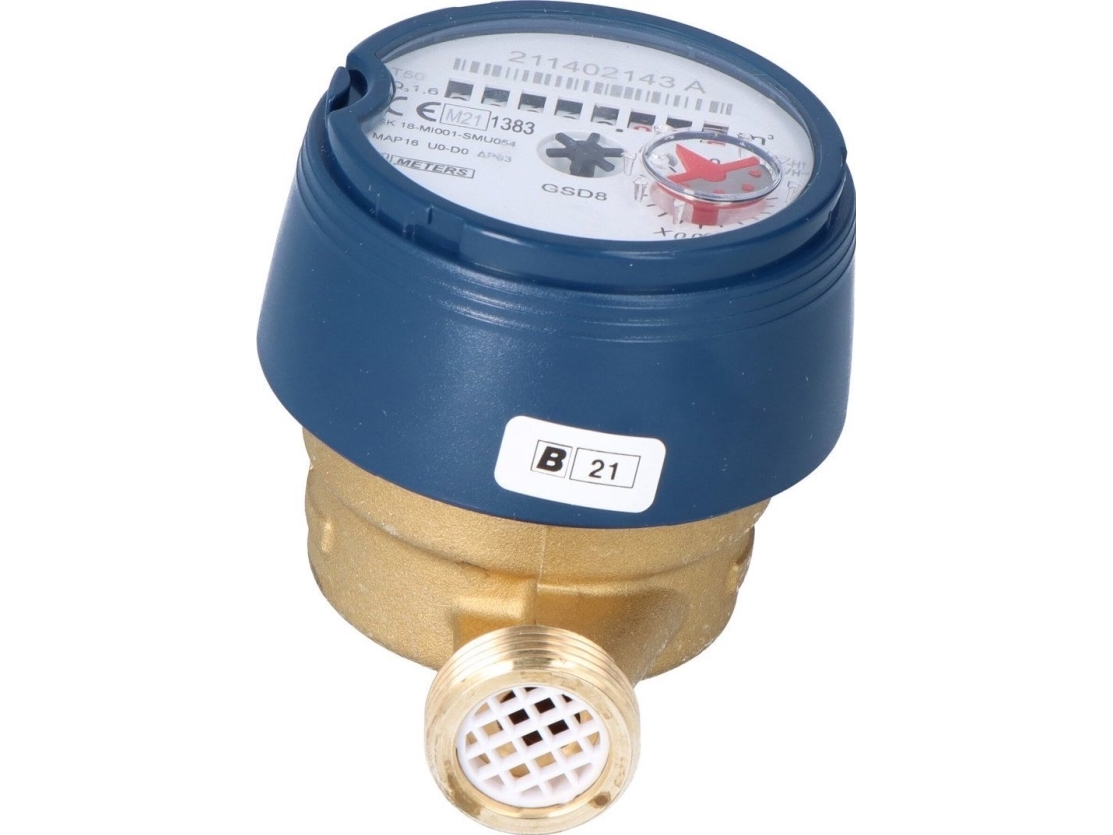 BMETERS antimagnetisk vandmåler GSD8-I, koldt vand, 1/2 AF, Q3-1,6 m3/h, Tmax:50°C, L=110 mm, MID R100/R50 AM