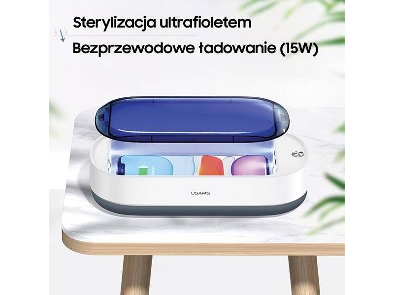 USAMS UV-C-sterilisator induktiv laddare 15W vit ZB151XDH01 (US-ZB151) | Ventilation & Klimat - Luftrenare - OZONE-maskiner | GameStuff