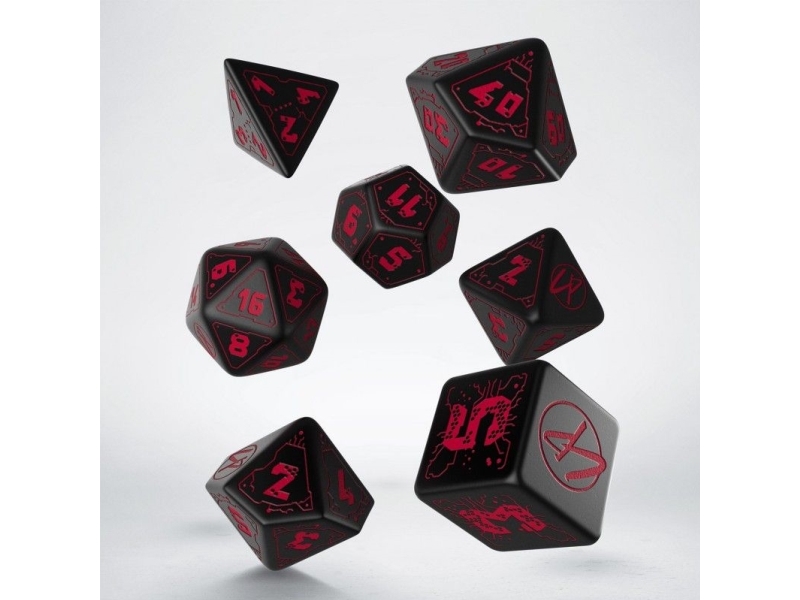 Q Workshop Cyberpunk Red RPG noppasarja Musta & Punainen Sp