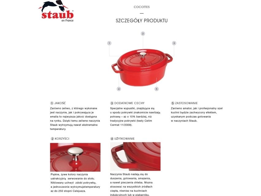 STAUB - Cocotte med dække - 29 x 15 cm - 4.25 L - oval - sort