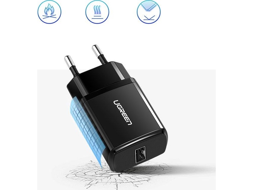Ugreen Ed011 Usb 2.1A Maitinimo Šaltinis Kroviklis Juodas