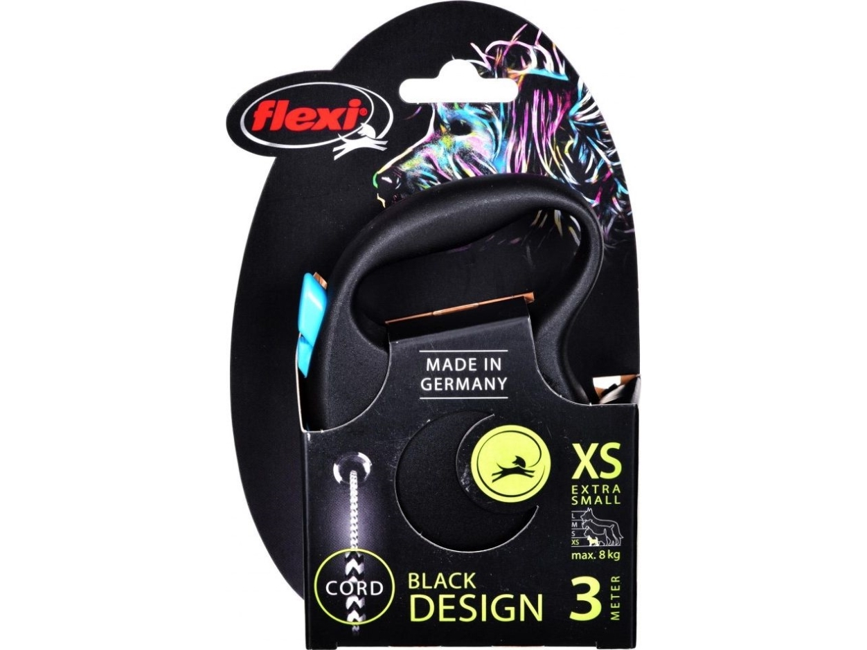flexi Black Design XS snor 3 m, 8 kg, blå | Sällskapsdjur - Hund - Hundkoppel | GameStuff