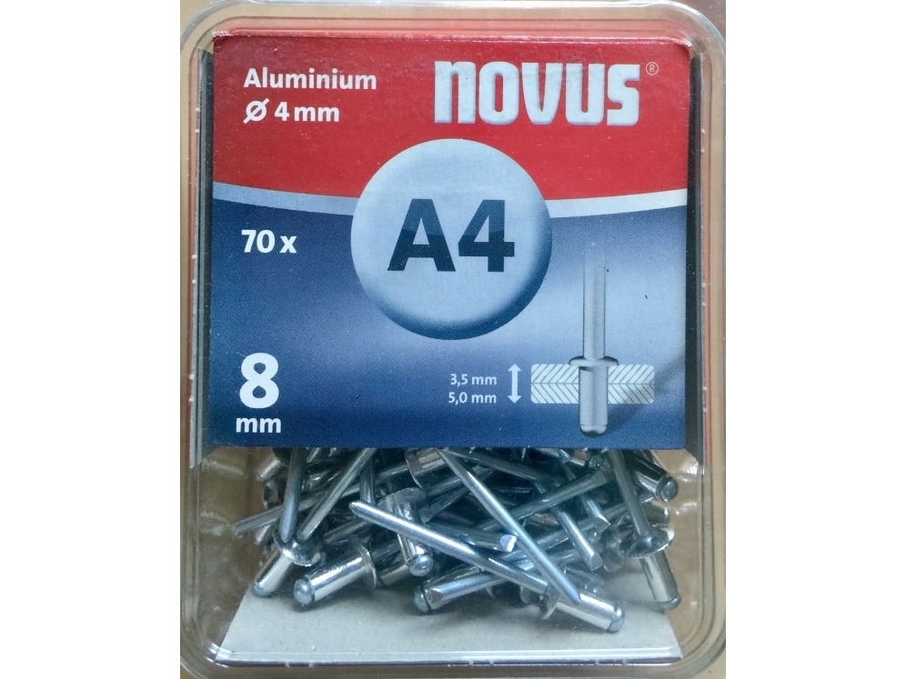 Novus Rivets A 4 X 8 Alu 70Pc