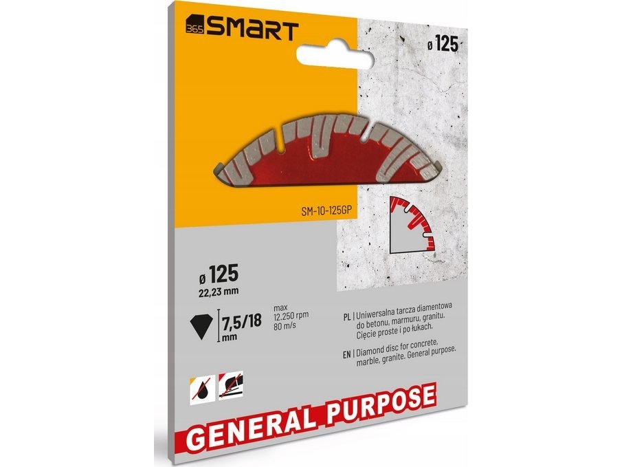 Smart tarcza diamentowa general purpose 125mm SM-10-125GP | Elverktyg - Prof. Akku verktyg - Murhammare | GameStuff