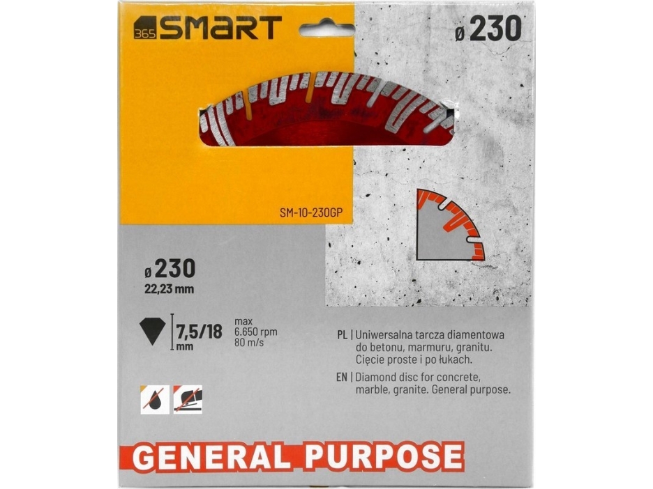 Smart diamantskiva för allmänt bruk 230 mm SM-10-230GP | Elverktyg - Prof. Akku verktyg - Murhammare | GameStuff