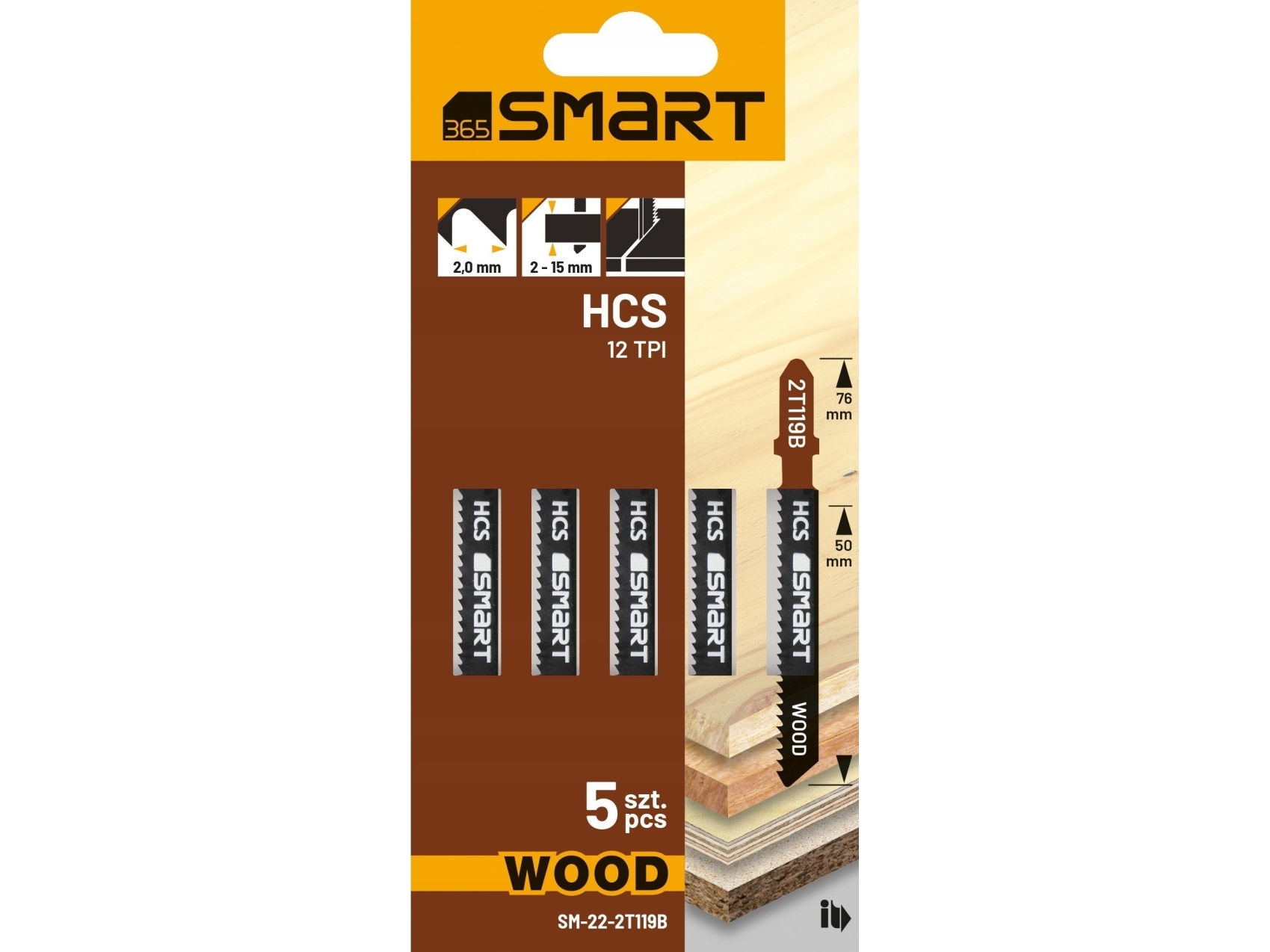 Sticks&aring;gblad 12 TPI basic wood 5 st