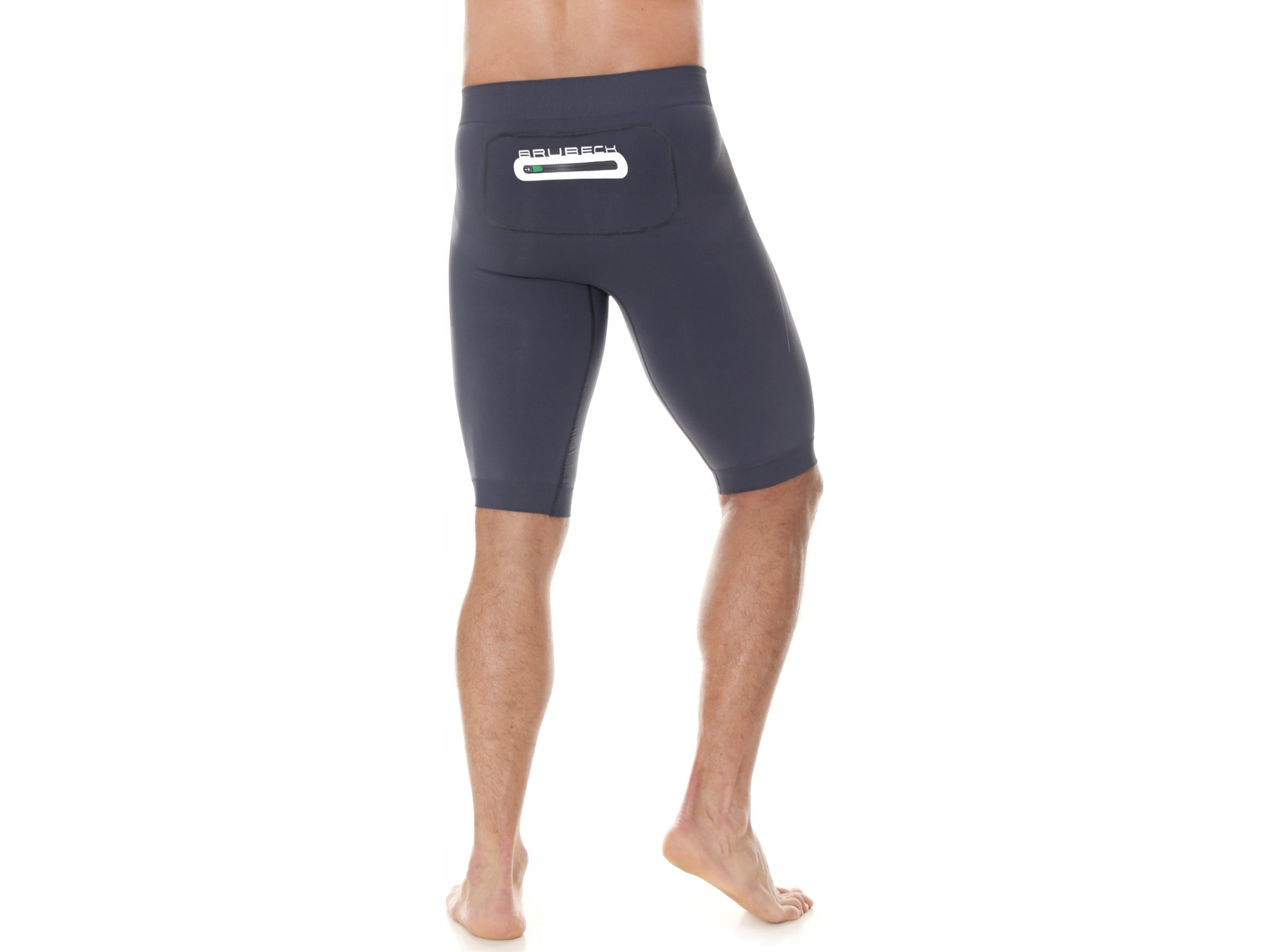 Brubeck LB10140A herre tights 1/2 RUNNING FORCE grå L