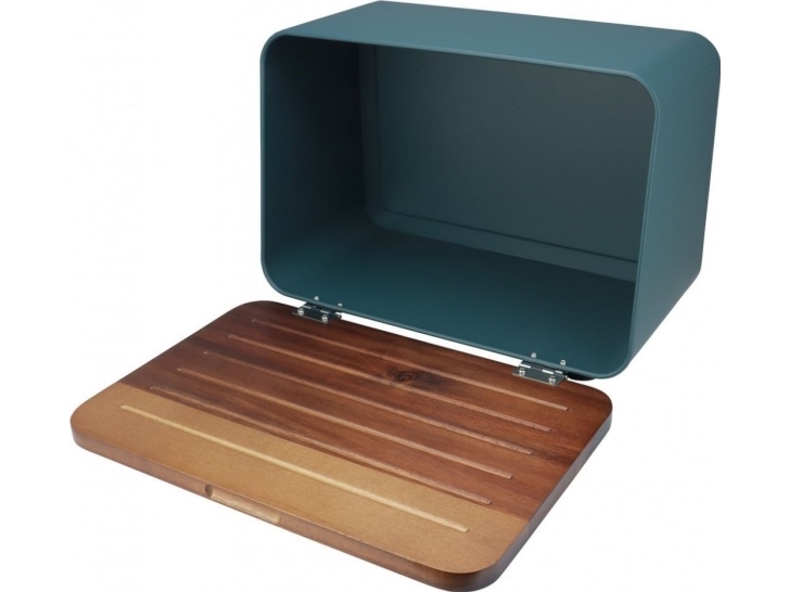 Husla Bread Box Steel Bread With Acacia Lid Husla 73939