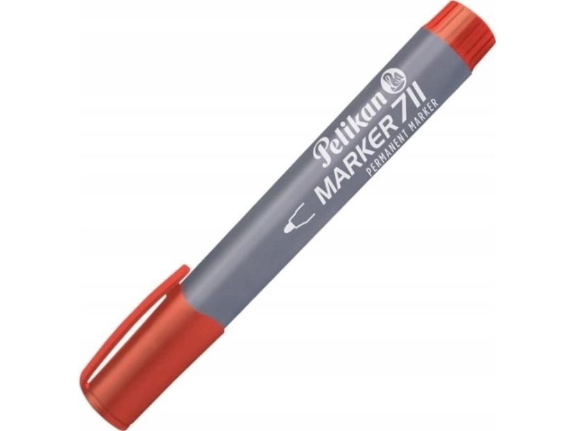 Pelikan 711, Rød, Grå, Rød, Pap, Stof, Metal, Plast, Træ, 10 Stk, Kasse