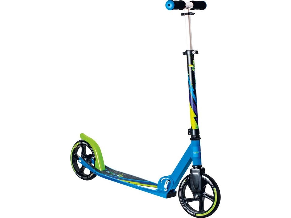 Akcija! Muuwmi Aluminium Scooter skrejritenis 205 mm zaļš-zils - melns AU 522