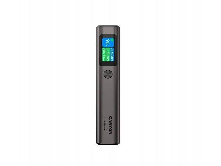 Canyon Onpower 230, Powerbank, 20.000 Mah, Display, In: Usb-C, Out: 2X Usb-C /Usb-A, 130W, Clock/Alarm/Thermometer