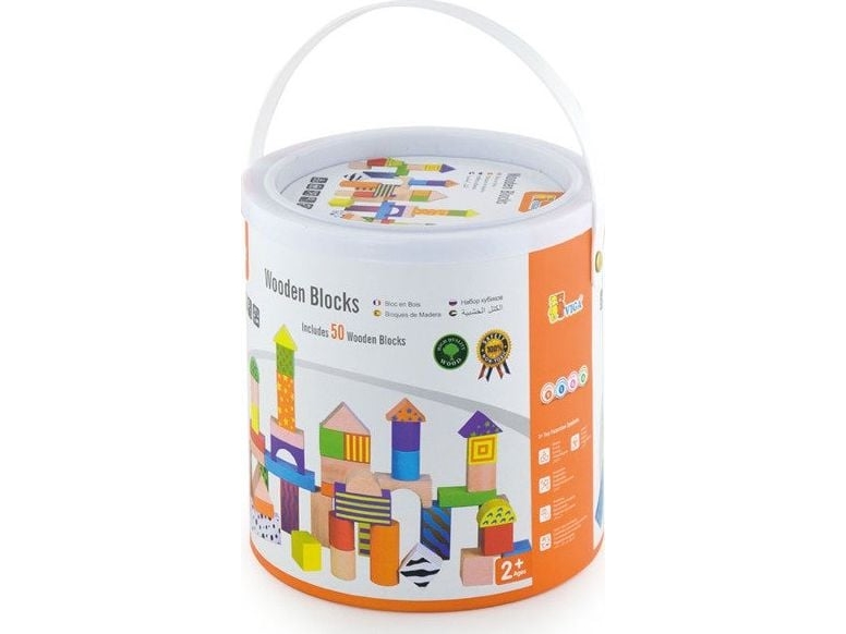 Viga - Klodser I Træ - Byggeklodser - 3 Cm - 50 Stk