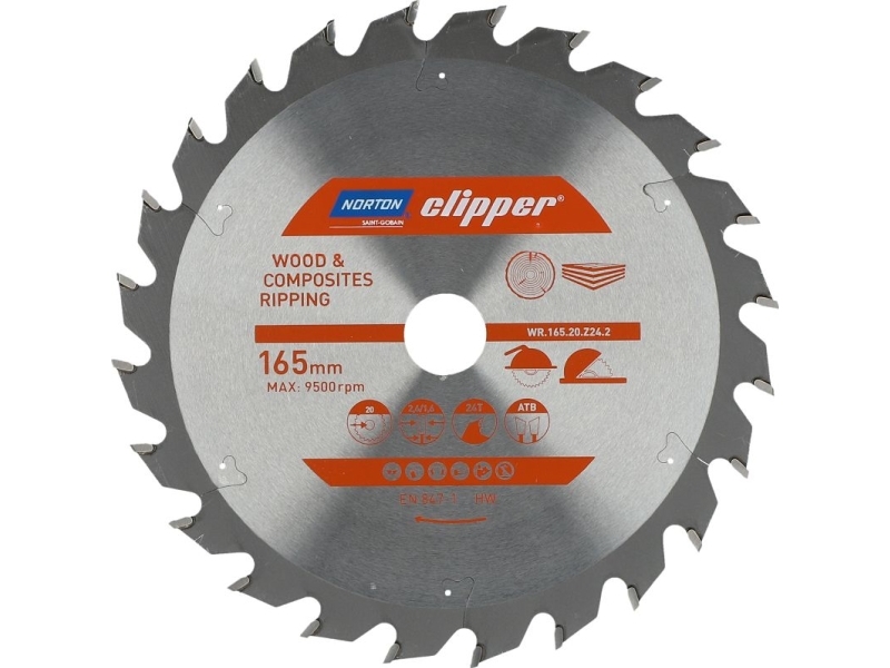 Norton Clipper Norton Clipper Savklinge 165Mm X 20Mm X 24Z Atb Træ Og Kompositter (2.6 / 1.6) N70184608046
