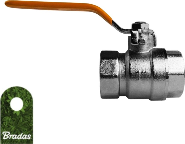 BRADAS kugleventil 1 messing/nikkelbelagt