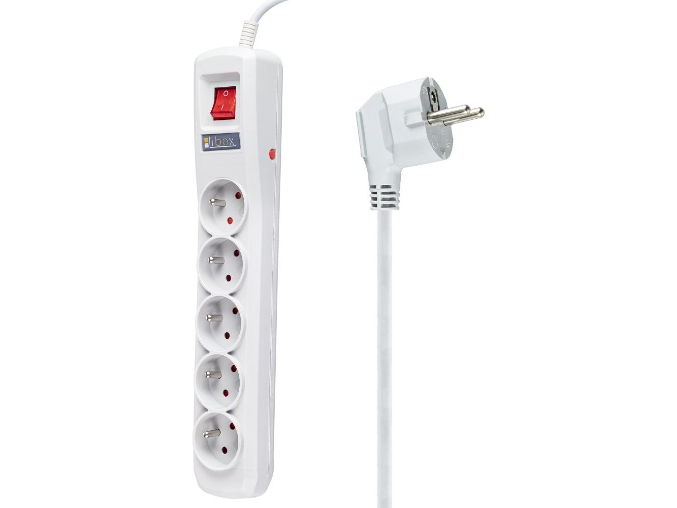 Libox Steckdosenleiste 5 Steckdosen 5 M Weiß (Lbr-5)