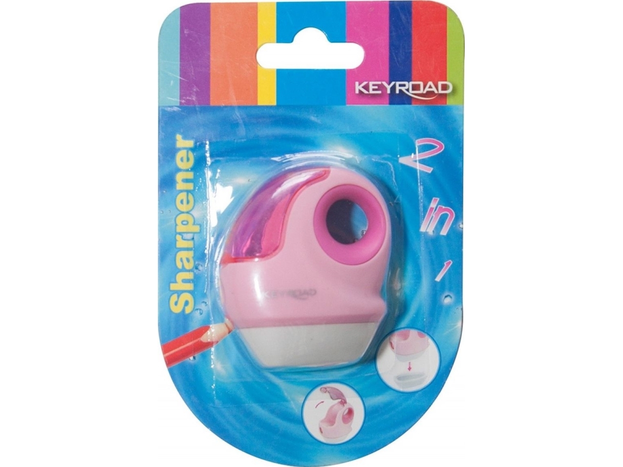Keyroad Single pencil sharpener with an elastic blister, mix of colors | Skrivredskap - Skrivtillbehör - Pennvässare | GameStuff