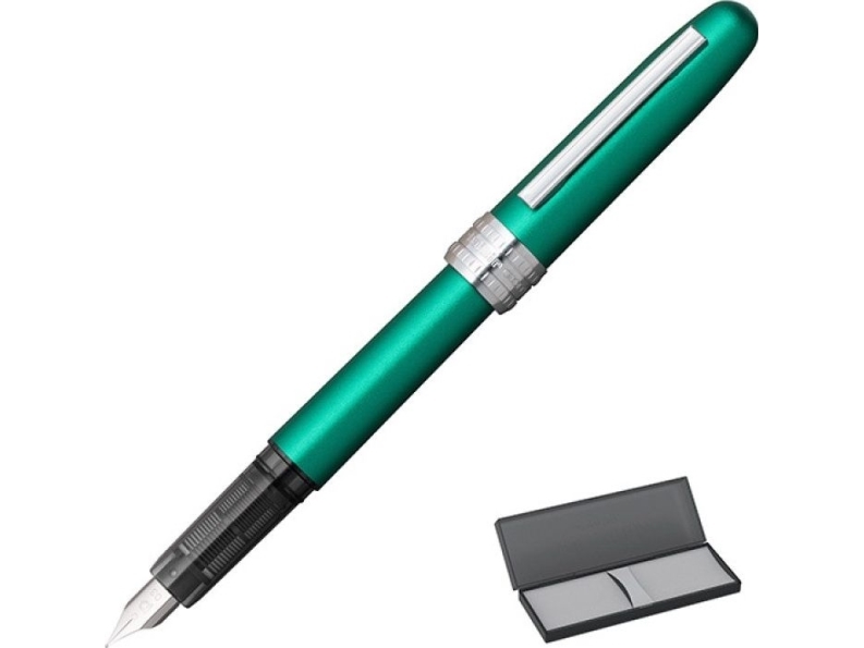 Platinum Fyldepen Platinum Plaisir Teal Green, F, Mat Grøn